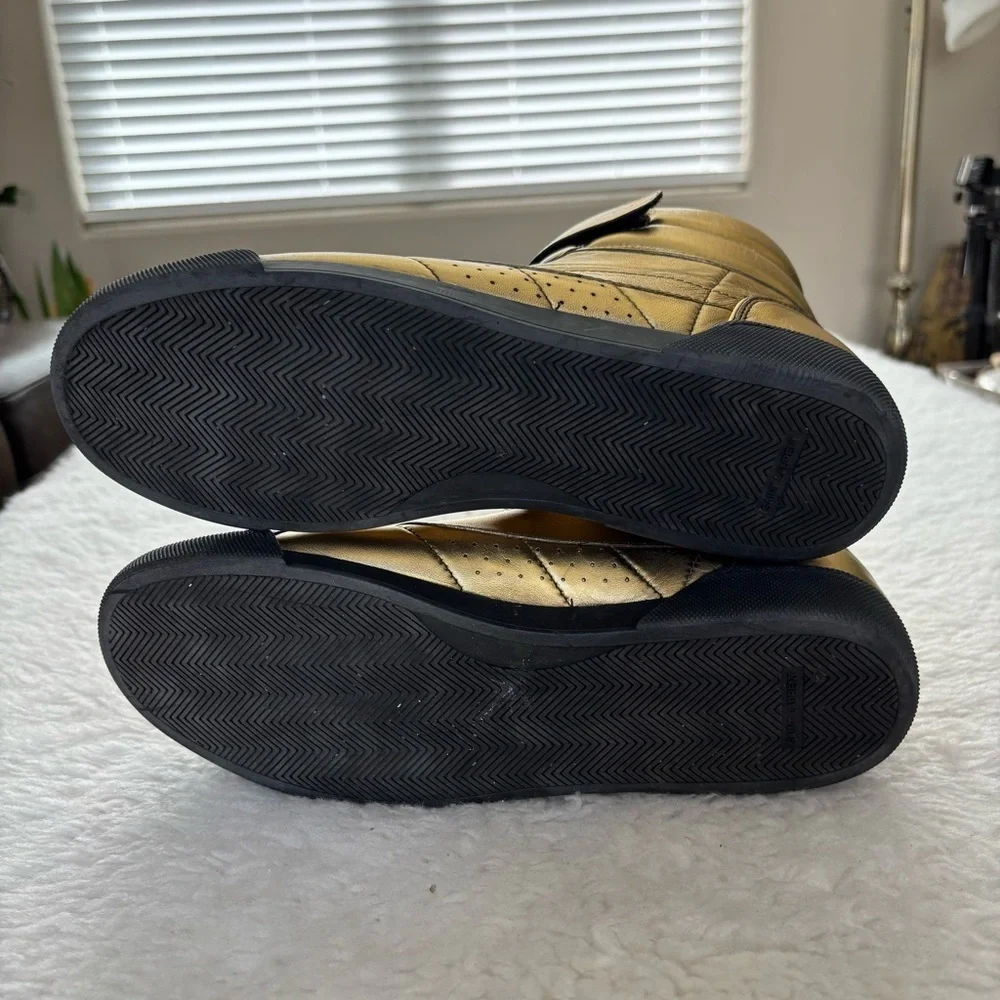 Saint Laurent Metallic Gold High-Tops with Black Details Sneakers Sz 41 US9.5-10